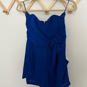 Express Blue Strapless Romper